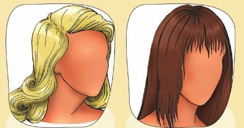 Klassische Frisuren für Besitzer von langen (L) und kurzen (rechts), dünnem Hals