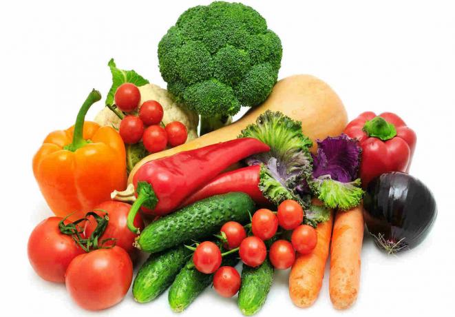 Farbige Gemüse und Obst