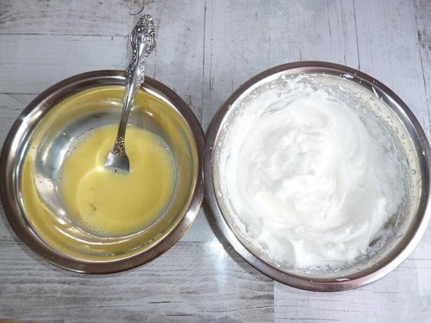 Whipped Eigelb und Eiweiß