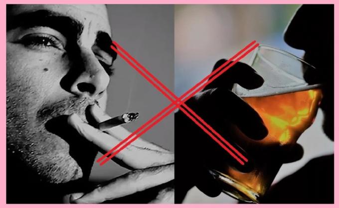 Limit schlechte Gewohnheiten (Rauchen von Zigaretten und Alkohol enthaltenden Getränke)